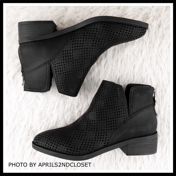 STEVE MADDEN GIRL BLACK BOOTIES ANKLE BOOTS A2C - Picture 7 of 8